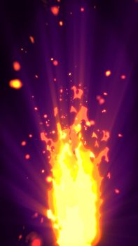 yellow Fire flame isolated on background illustration