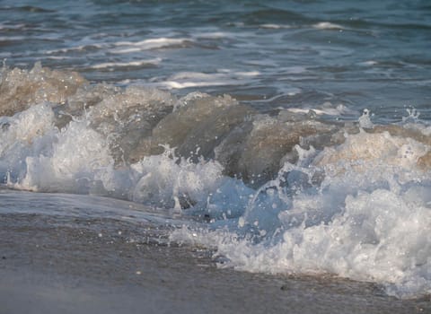 wave beach on blue beautiful tropical sea