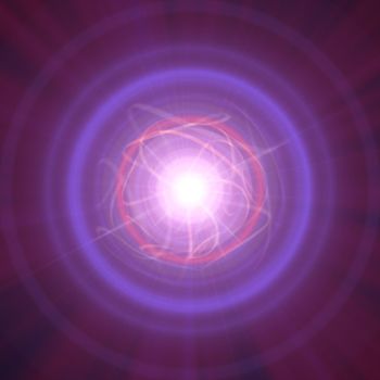 Highly magnetized rotating neutron star, abstract illustration