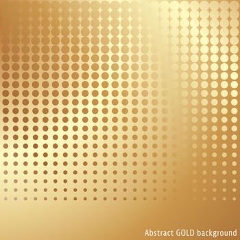 Abstract gold halftone background template. Cover brochure flyer template. Vector illustration.