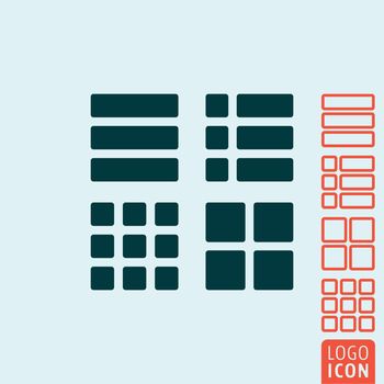 Square icon. Various square and rectangle set. Vector illustration