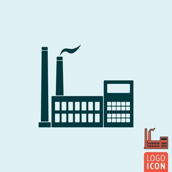 Factory icon. Factory symbol. Factory building icon. Industry icon isolated. Vector illustration