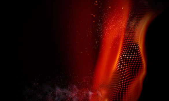 Abstract Black Geometrical Background . Connection structure. Science background. Futuristic Technology HUD Element . onnecting dots and lines . Big data visualization and Business .