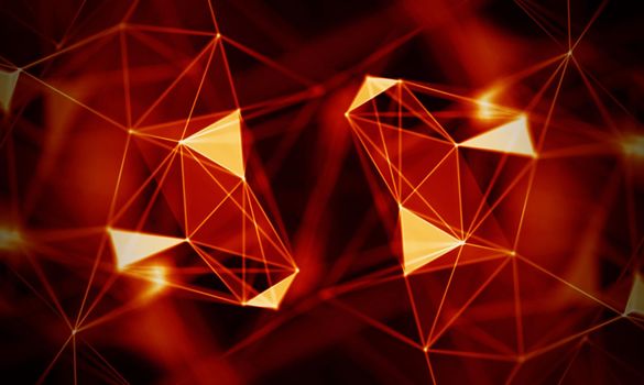 Abstract Black Geometrical Background . Connection structure. Science background. Futuristic Technology HUD Element . onnecting dots and lines . Big data visualization and Business .