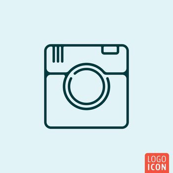 Camera Icon logo line flat design. Vector illustration.