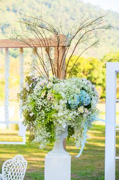 Luxurious wedding Beautiful flowers on the table