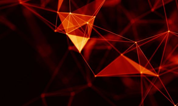 Abstract Black Geometrical Background . Connection structure. Science background. Futuristic Technology HUD Element . onnecting dots and lines . Big data visualization and Business .