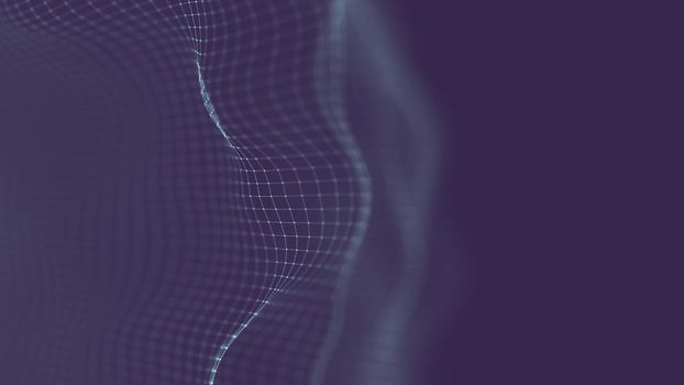 Data technology abstract futuristic illustration . Low poly shape with connecting dots and lines on dark background. 3D rendering .