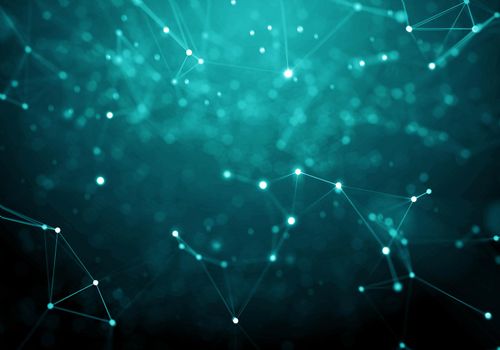 Abstract Blue Geometrical Background ..Futuristic technology style. Neon Sign . Futuristic Technology HUD Element . Elegant Abstract background . Big data .