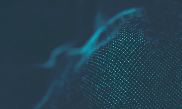  Music background. Big Data Particle Flow Visualisation. Science infographic futuristic illustration. Sound wave.