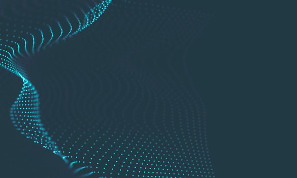  Music background. Big Data Particle Flow Visualisation. Science infographic futuristic illustration. Sound wave.