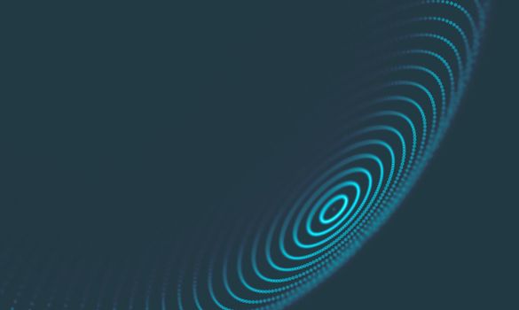  Music background. Big Data Particle Flow Visualisation. Science infographic futuristic illustration. Sound wave.