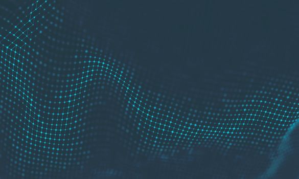  Music background. Big Data Particle Flow Visualisation. Science infographic futuristic illustration. Sound wave.