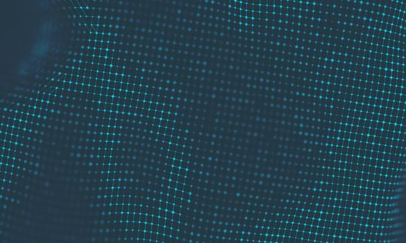  Music background. Big Data Particle Flow Visualisation. Science infographic futuristic illustration. Sound wave.
