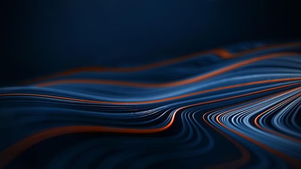 Blue technology background. Blockchain technology 3d .