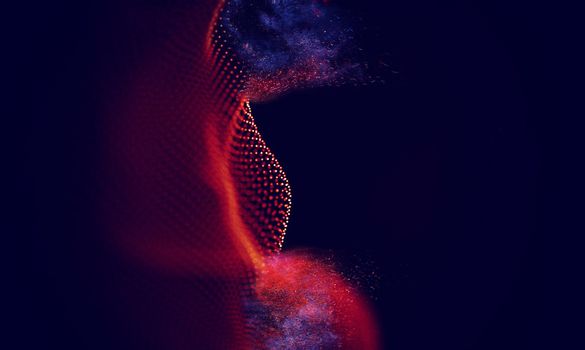 Abstract Black Geometrical Background . Connection structure. Science background. Futuristic Technology HUD Element . onnecting dots and lines . Big data visualization and Business .