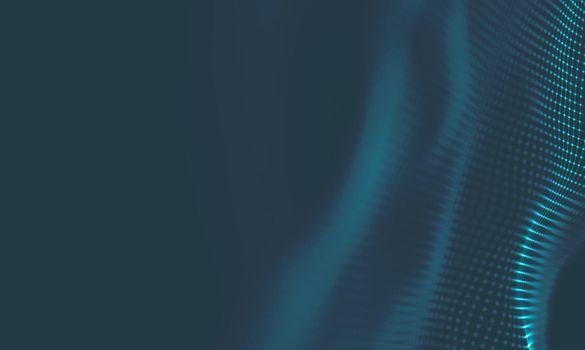  Music background. Big Data Particle Flow Visualisation. Science infographic futuristic illustration. Sound wave.