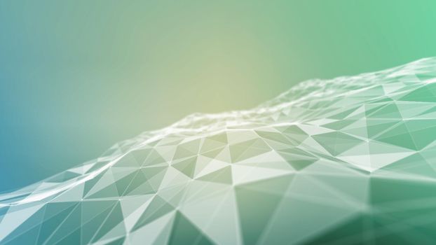 Background 3d grid.Cyber technology Ai tech wire network futuristic wireframe. Artificial intelligence . Cyber security background  illustration