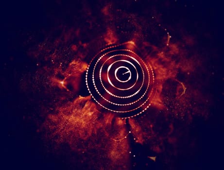 Abstract 3d Illuminated distorted Mesh Sphere . Neon Sign . Futuristic Technology HUD Element . Elegant Abstract Destroyed Sphere . Big data visualization .