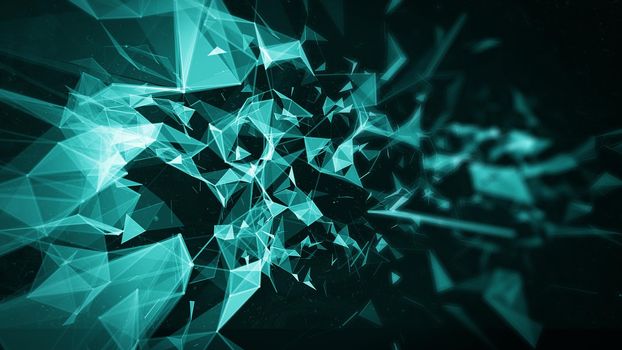 Abstract Blue Geometrical Background ..Futuristic technology style. Neon Sign . Futuristic Technology HUD Element . Elegant Abstract background . Big data .