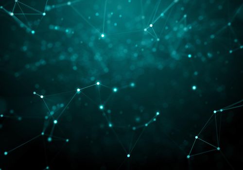 Abstract Blue Geometrical Background ..Futuristic technology style. Neon Sign . Futuristic Technology HUD Element . Elegant Abstract background . Big data .