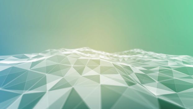 Background 3d grid.Cyber technology Ai tech wire network futuristic wireframe. Artificial intelligence . Cyber security background  illustration