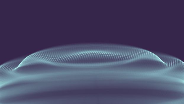 Data technology abstract futuristic illustration . Low poly shape with connecting dots and lines on dark background. 3D rendering .