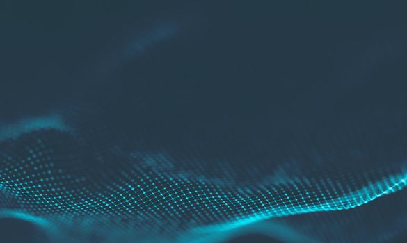  Music background. Big Data Particle Flow Visualisation. Science infographic futuristic illustration. Sound wave.