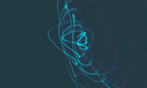  Music background. Big Data Particle Flow Visualisation. Science infographic futuristic illustration. Sound wave.