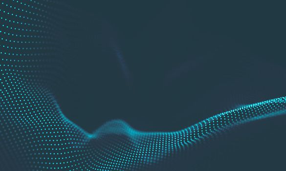  Music background. Big Data Particle Flow Visualisation. Science infographic futuristic illustration. Sound wave.