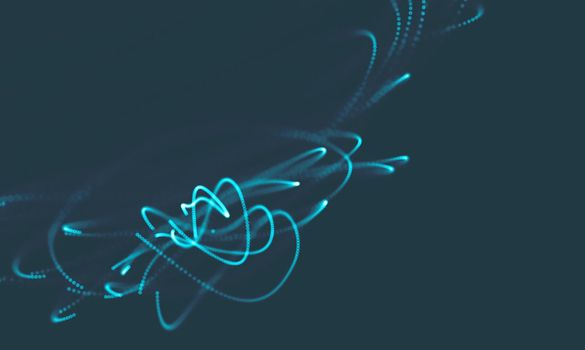  Music background. Big Data Particle Flow Visualisation. Science infographic futuristic illustration. Sound wave.