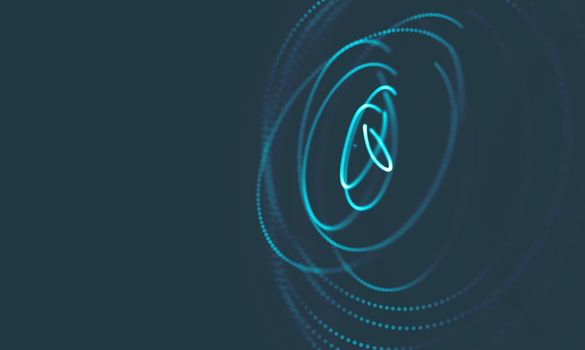  Music background. Big Data Particle Flow Visualisation. Science infographic futuristic illustration. Sound wave.