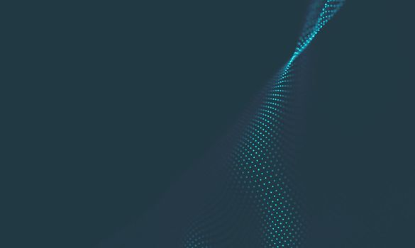  Music background. Big Data Particle Flow Visualisation. Science infographic futuristic illustration. Sound wave.