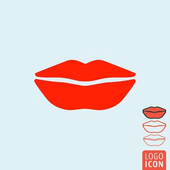 Lips icon. Lips symbol. Red lips isolated. Vector illustration