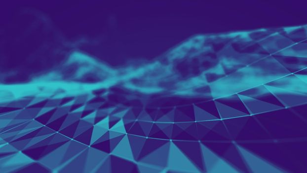 Plexus abstract network. Business technology blue abstract futuristic background.