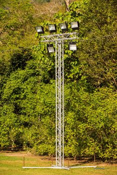 Small spot light pole of the playground field