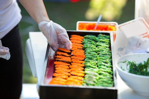 Sushi making Japanese food