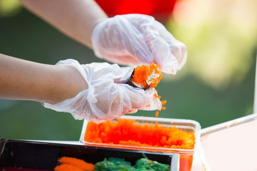 Sushi making Japanese food