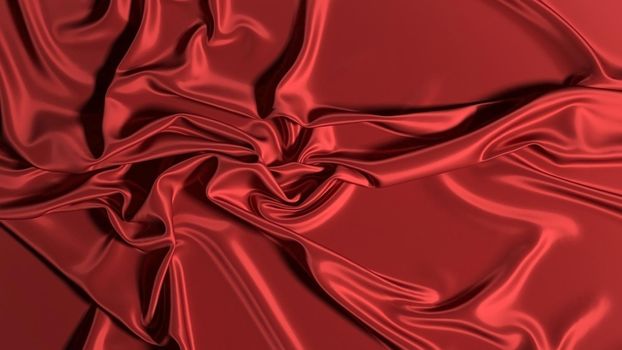 Abstract red silk background. Red textile luxury wallpaper.