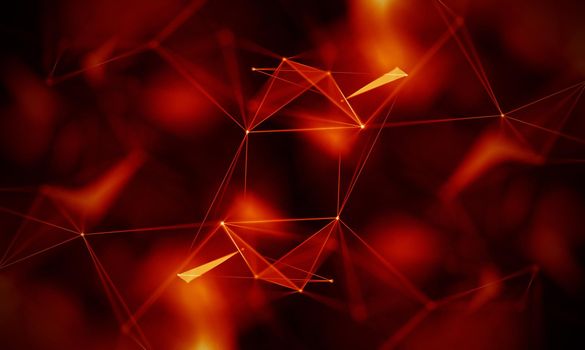 Abstract Black Geometrical Background . Connection structure. Science background. Futuristic Technology HUD Element . onnecting dots and lines . Big data visualization and Business .