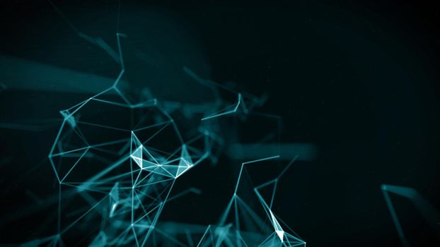 Abstract Blue Geometrical Background ..Futuristic technology style. Neon Sign . Futuristic Technology HUD Element . Elegant Abstract background . Big data .