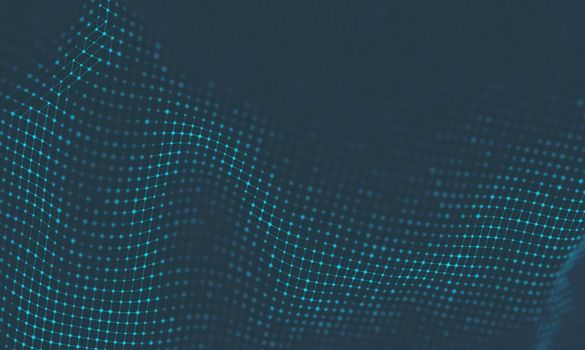  Music background. Big Data Particle Flow Visualisation. Science infographic futuristic illustration. Sound wave.