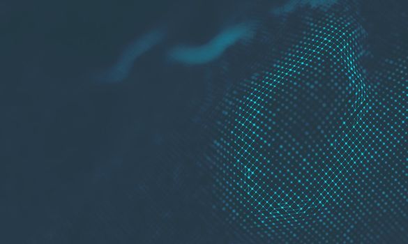  Music background. Big Data Particle Flow Visualisation. Science infographic futuristic illustration. Sound wave.