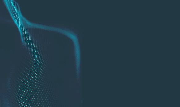  Music background. Big Data Particle Flow Visualisation. Science infographic futuristic illustration. Sound wave.