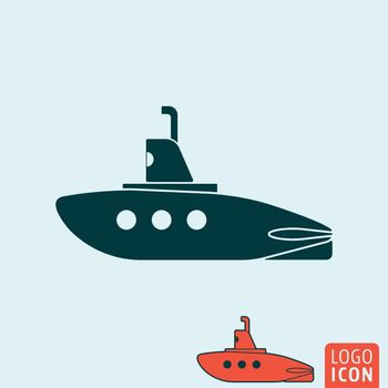 Submarine icon. Submarine symbol. Submarine with periscope icon isolated. Vector illustration