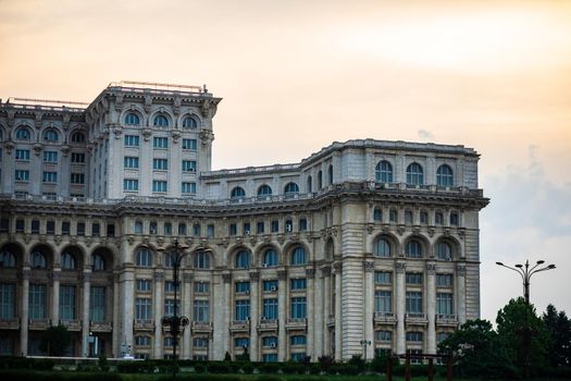 Palace of Parliament at night time, Bucharest, Romania