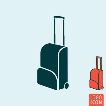 Travel bag icon. Travel bag symbol. Suitcase icon isolated. Vector illustration