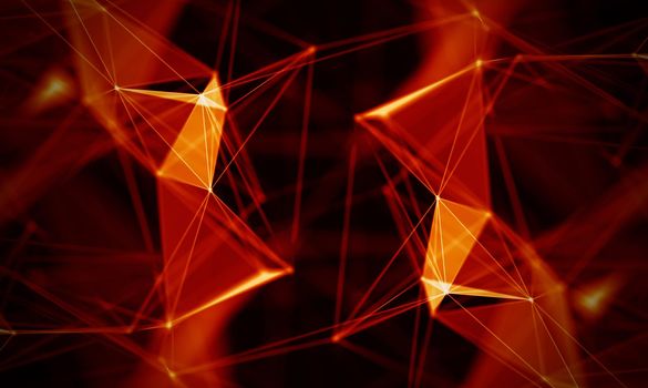 Abstract Black Geometrical Background . Connection structure. Science background. Futuristic Technology HUD Element . onnecting dots and lines . Big data visualization and Business .