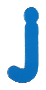 A lower case j magnetic letter on white with clipping path