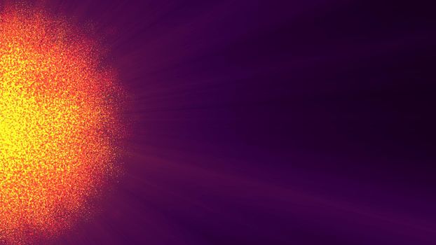 Abstract particles sun solar flare particles illustration 3d render